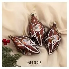 Украшение ёлочное "Сосулька с птичкой" (Набор 3 шт) 12х6 см