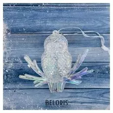 Украшение ёлочное "Сова перелив" 9х10 см