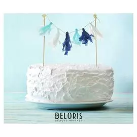 Украшения для торта «Дыхание моря», тассел, цвета голубой, синий, белый