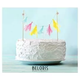 Украшения для торта «Радость дня», тассел, цвета жёлтый, розовый, голубой