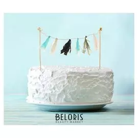 Украшения для торта «Шарм», тассел, цвета голубой, белый, серебряный