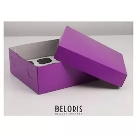 Упаковка на 9 капкейков, фиолетовая, 25 х 25 х 10 см