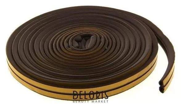 Уплотнитель для окон, профиль D, на клейкой основе, коричневый, в упаковке 10 м