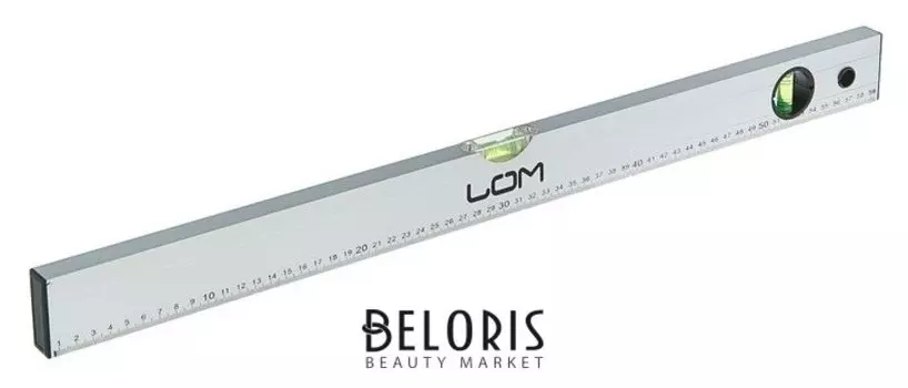 Уровень алюминиевый Lom, 2 глазка, линейка, 600 мм