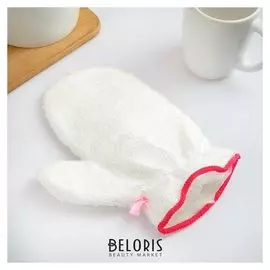 Варежка для уборки и мытья посуды, микроволокно, 22×18 см, цвет белый