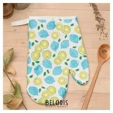 Варежка доляна лимончики вид1, 23х15 см, 100% пэ