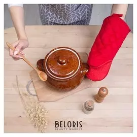 Варежка доляна "Профи280" цв.красный, 18х33 см, 100% п/э, силикон