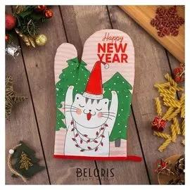 Варежка-прихватка "Этель" Catmas 20х27см,100% х/л, ватин 250г/м2