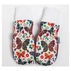 Варежки для девочки, цвет бордовый, размер 12