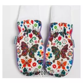 Варежки для девочки, цвет фиолетовый, размер 12