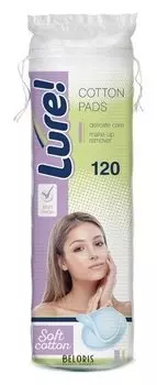 Ватные диски Lure для снятия макияжа и маникюра, 120 шт.
