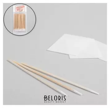 Ватные палочки на деревянной основе, заострённые, 10 см, 100 шт