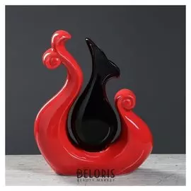 Ваза "Дэви", красный, чёрный цвет, 25 см