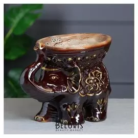 Ваза для конфет "Слон" резка, 21 см, коричневая