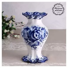 Ваза "Камелия", гжель