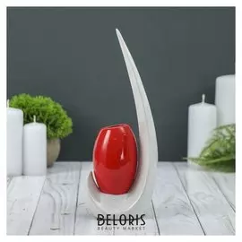 Ваза керамика абстракция"Красн/черн" 25*9*6 см капля