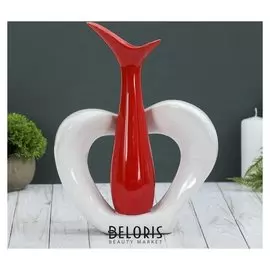 Ваза керамика абстракция"Красн/черн" 30*23*6,5 см лилия