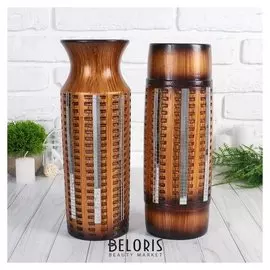 Ваза керамика "Адель" 10х30 см, коричневый