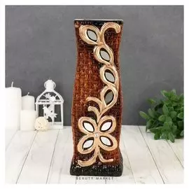 Ваза керамика настольная "Друида" 9,5x30 см, ветка с цветком