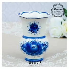 Ваза "Колокольчик", гжель, фарфор, 17 см