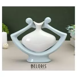 Ваза "Кувшин в цветении" бело-голубая