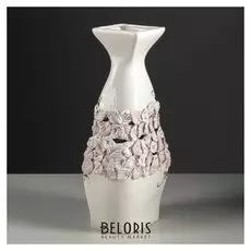 Ваза напольная мадра", лепка, белая, 40 см