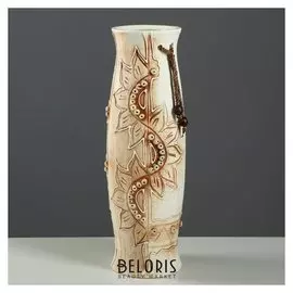 Ваза напольная "Рамина", под шамот, декор, 40 см