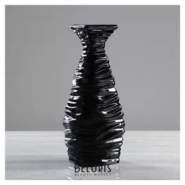 Ваза напольная "Шарпей", глазурь, чёрная, 41 см