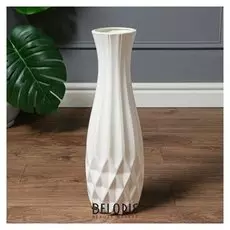 Ваза напольная "Токио" №2, геометрия, матовая, молочная, 47 см