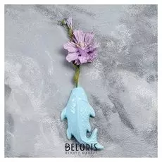 Ваза настенная "Рыба", голубая глазурь, 20 см