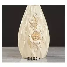 Ваза настольная "Арат", кремовая, лепка, 23 см