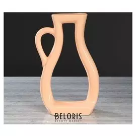 Ваза настольная "Арт-хаус кувшин", персиковый цвет, глазурь, 32 см