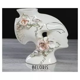 Ваза настольная "Аватар", цветная лепка, цветы, 27 см