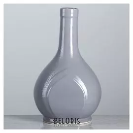 Ваза настольная "Бельдиби", глянец, серая, 24 см
