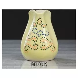 Ваза настольная "Бутончик", глазурь, жёлтый цвет, 11 см