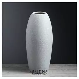 Ваза настольная "Евро", шёлк, серая, 37 см