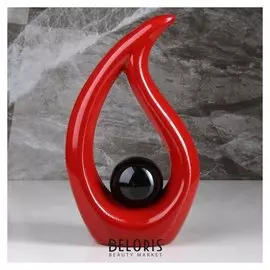 Ваза настольная "Факел", красный цвет, 30 см