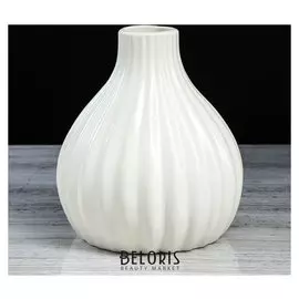 Ваза настольная "Инжир", геометрия, белая, 22 см