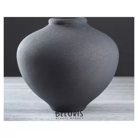 Ваза настольная "Юла", муар, чёрная, 20 см