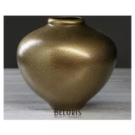 Ваза настольная "Юла", золотистая, 21 см