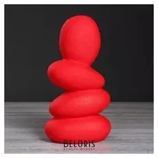 Ваза настольная "Камни", красная, шёлк, 30 см