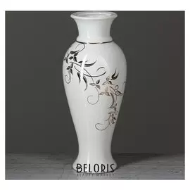 Ваза настольная "Кокетка", роспись золотистая, 28 см