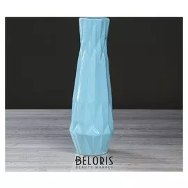 Ваза настольная "Коринф", голубая ,глазурь, 32 см