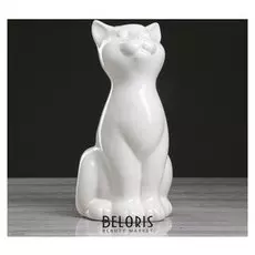 Ваза настольная "Кошка", белая, 25 см