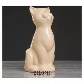 Ваза настольная "Кошка", бежевая, 25 см