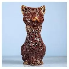 Ваза настольная "Кот", резка, 31 см