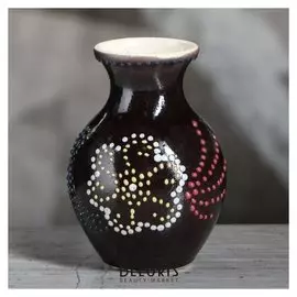 Ваза настольная "Крынка", глазурь коричневая, 11 см