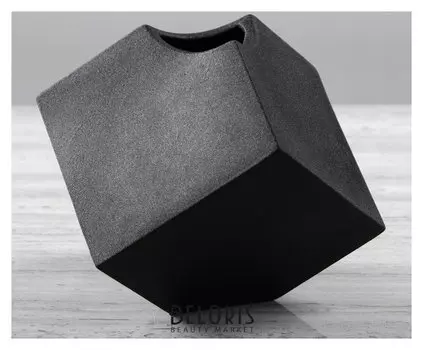 Ваза настольная "Куб", чёрный цвет, 12 см