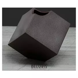 Ваза настольная "Куб", коричневая, 11 см