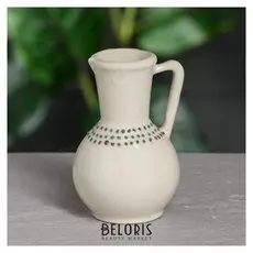 Ваза настольная "Кувшин", цвет слоновая кость, стразы, глазурь, 11 см